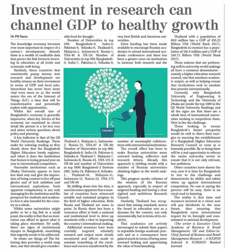Investment in Research can Channel GDP to healthy Growth