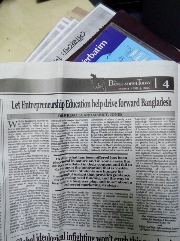 Let Entrepreneurship Education help drive forward Bangladesh by The Bangladesh Today