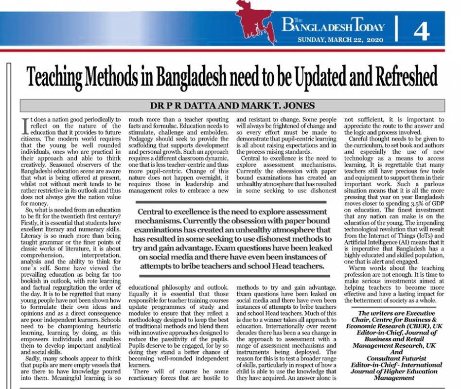 Teaching Methods in Bangladesh need to be updated and refreshed by The Bangladesh Today