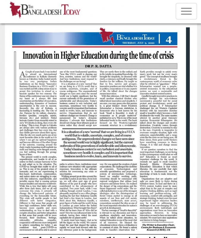 Innovation in Higher Education during the time of Crisis by The Bangladesh Today