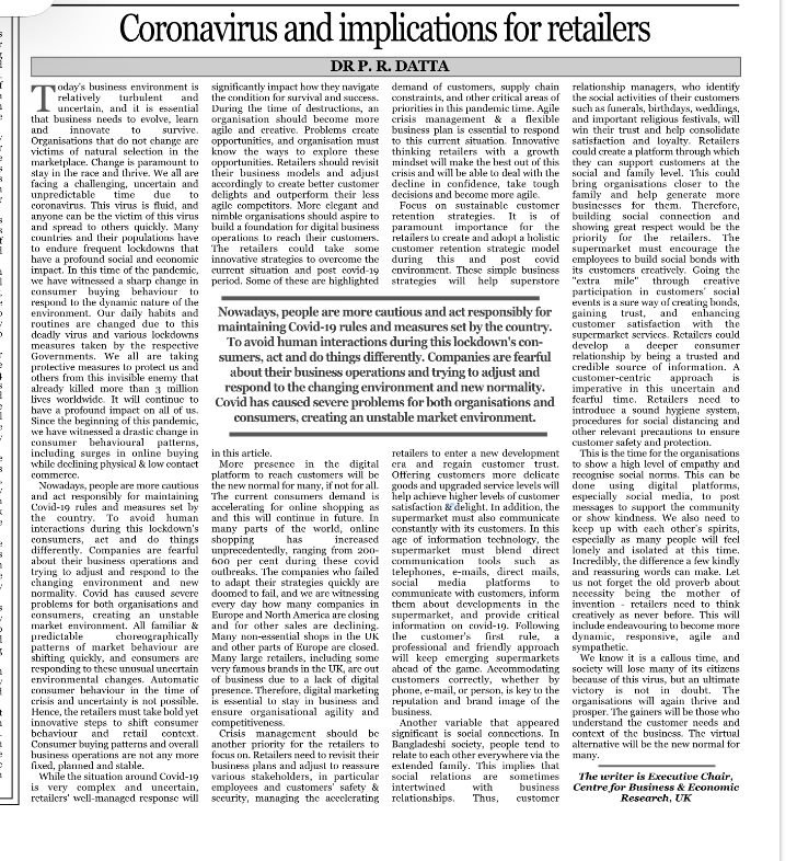 Coronavirus and implications for retailers by The Bangladesh Today