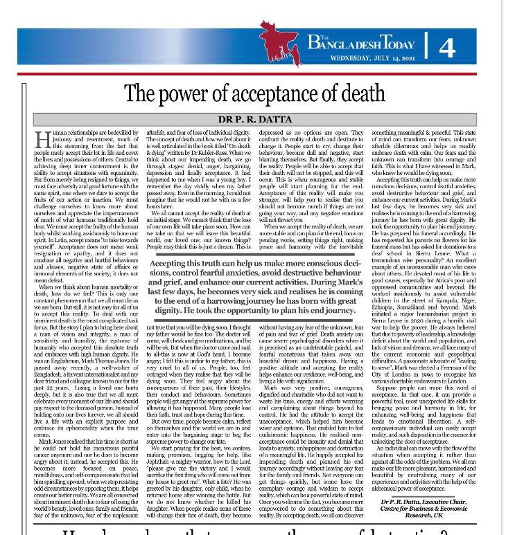 The power of acceptane of death by The Bangladesh Today