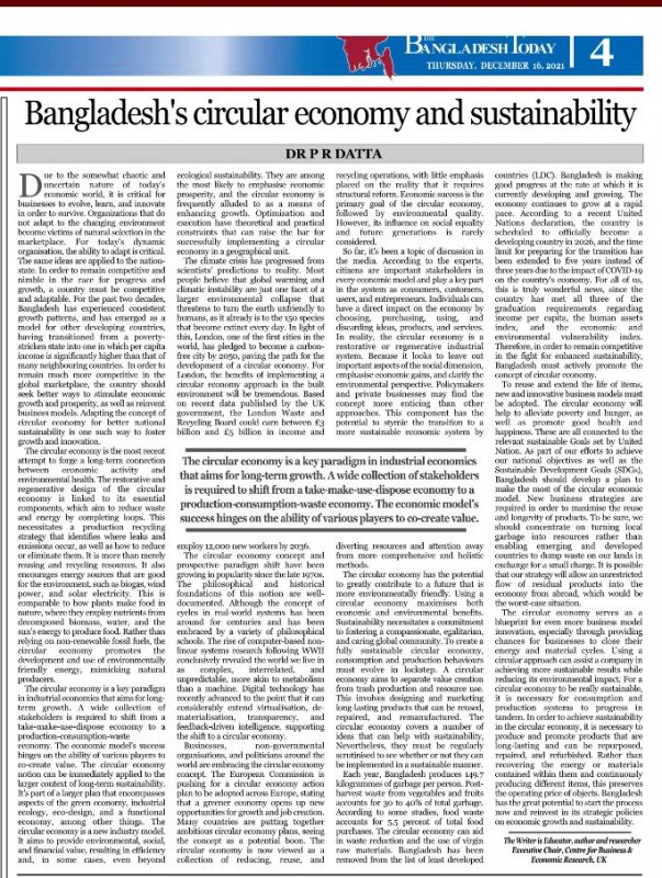 The Bangladesh Today by Bangladesh circular economy