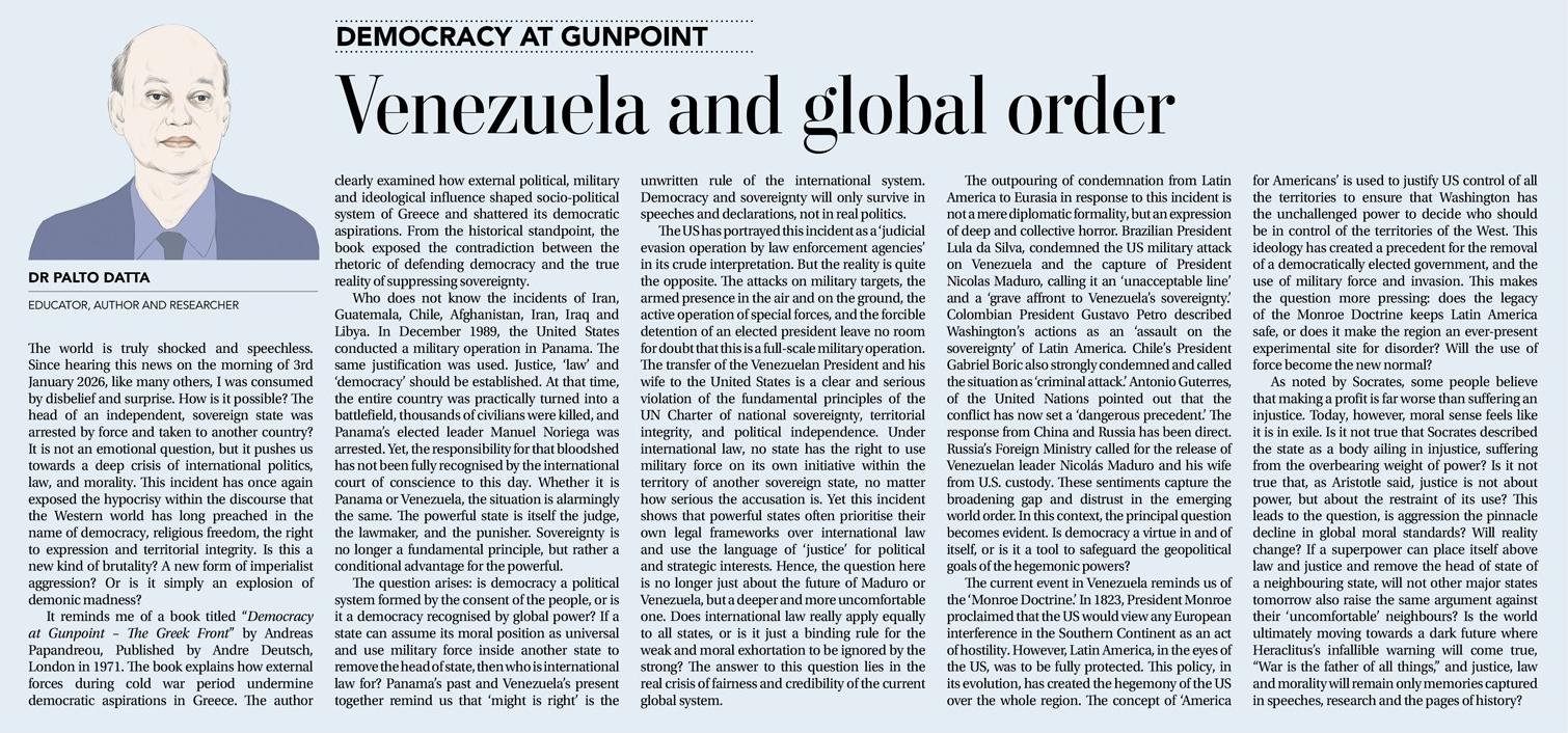 Daily Times of Bangladesh by Democracy at Gunpoint: Venezuela and global order