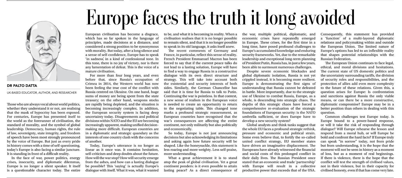 Daily Times of Bangladesh by Europe faces the truth it long avoided