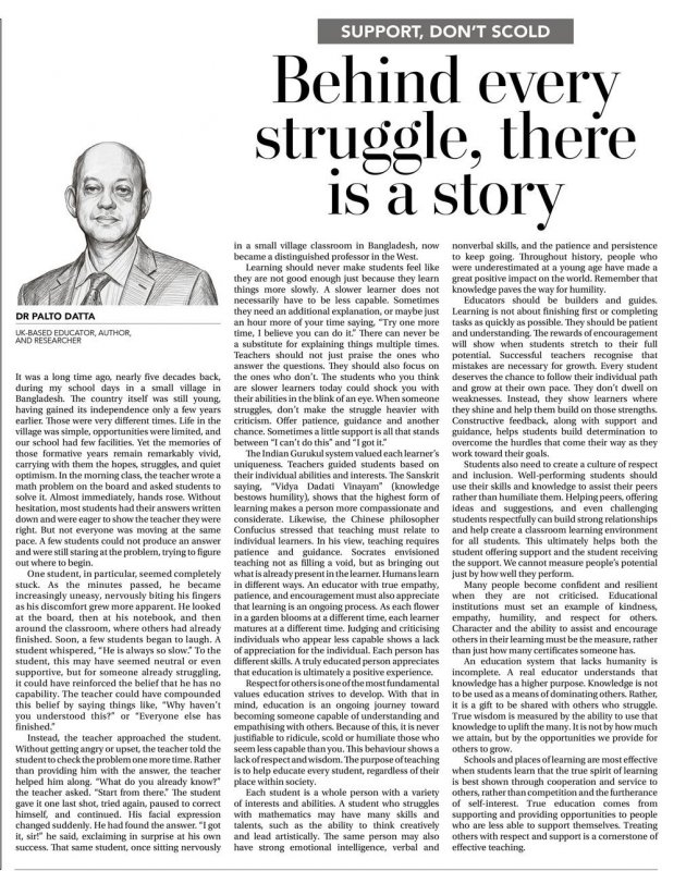 Daily Times of Bangladesh by Support, don't scold:  Behind every struggle, there is a story
