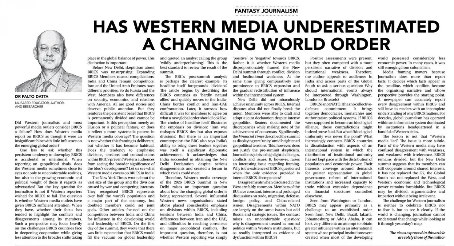 Daily Times of Bangladesh by Fantasy Journalism Has Western Media underestimated a Changing World Order